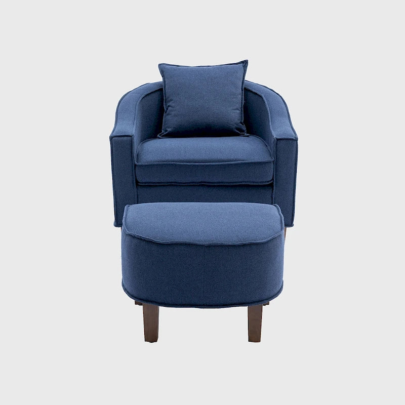 Fauteuil club d'appoint Mid-Century Modern avec dossier capitonné et accoudoirs arrondis