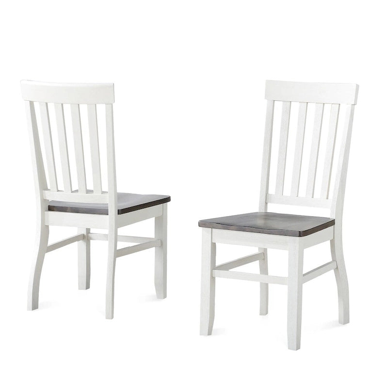 Chaise d'appoint en bois de ferme avec dossier à lattes
