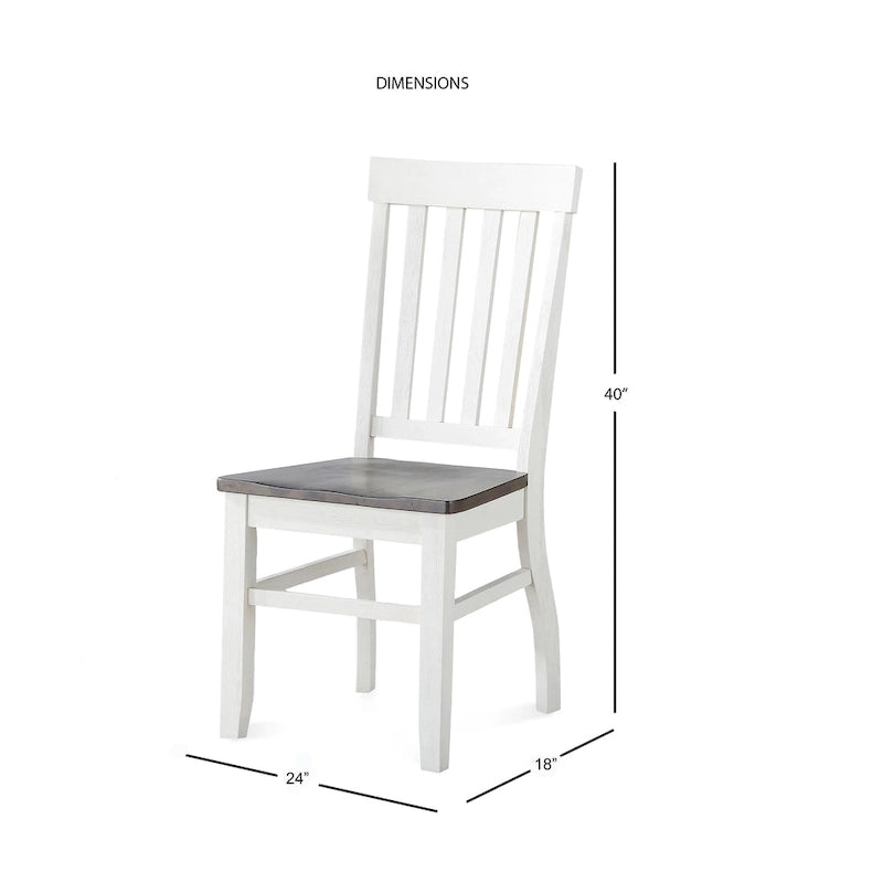 Chaise d'appoint en bois de ferme avec dossier à lattes