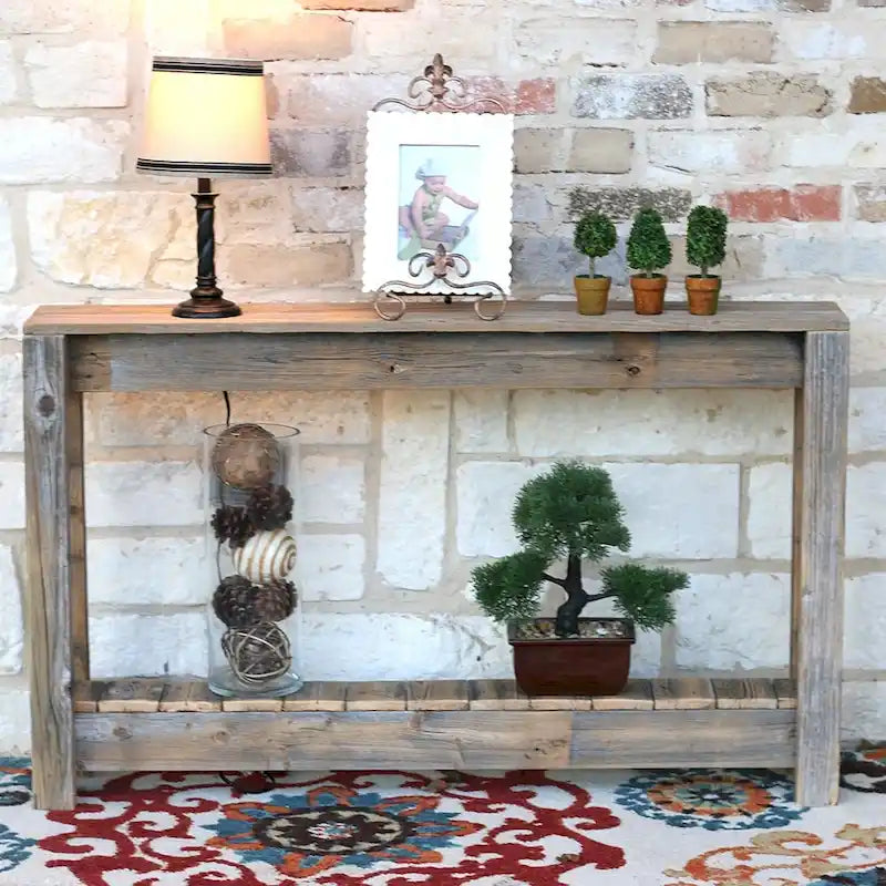 Console d'entrée rustique en bois de récupération