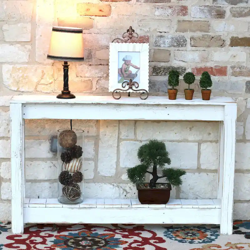 Console d'entrée rustique en bois de récupération