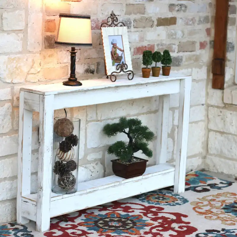 Console d'entrée rustique en bois de récupération
