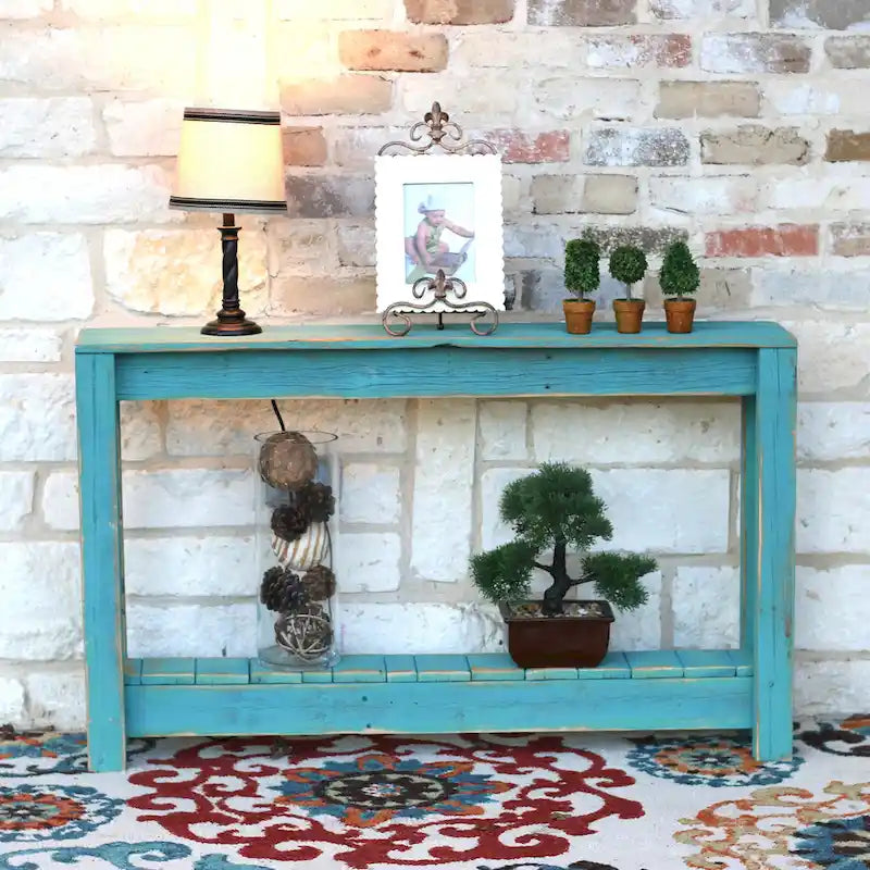 Console d'entrée rustique en bois de récupération