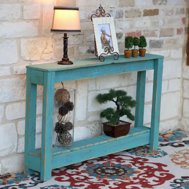 Console d'entrée rustique en bois de récupération
