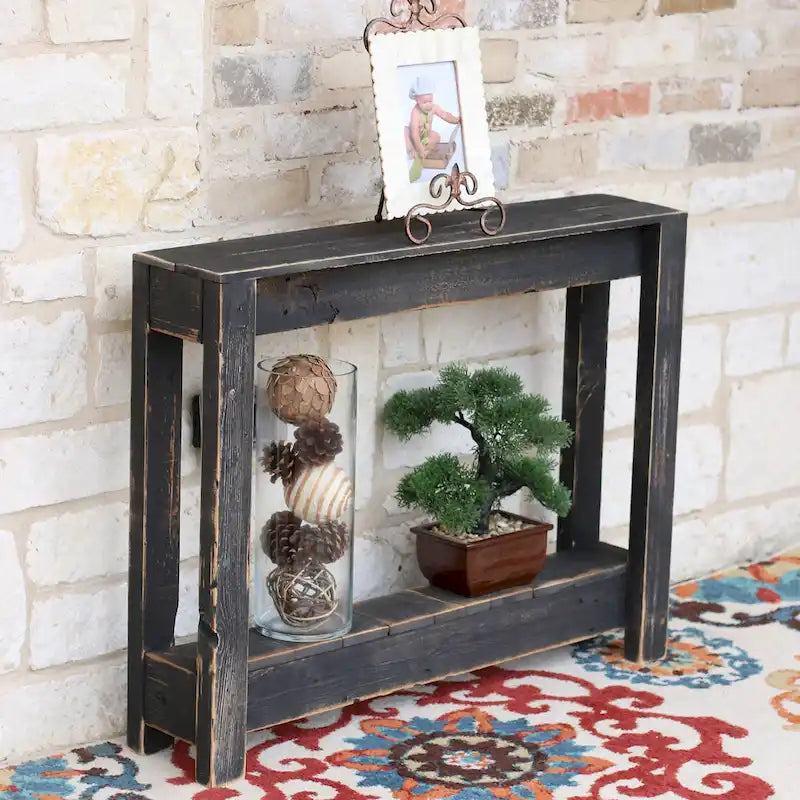 Console d'entrée rustique en bois de récupération