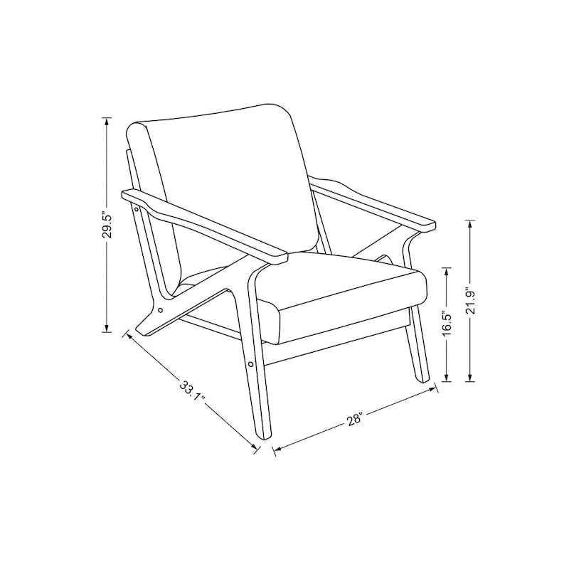 Fauteuil Mid-Century Modern avec rembourrage moelleux