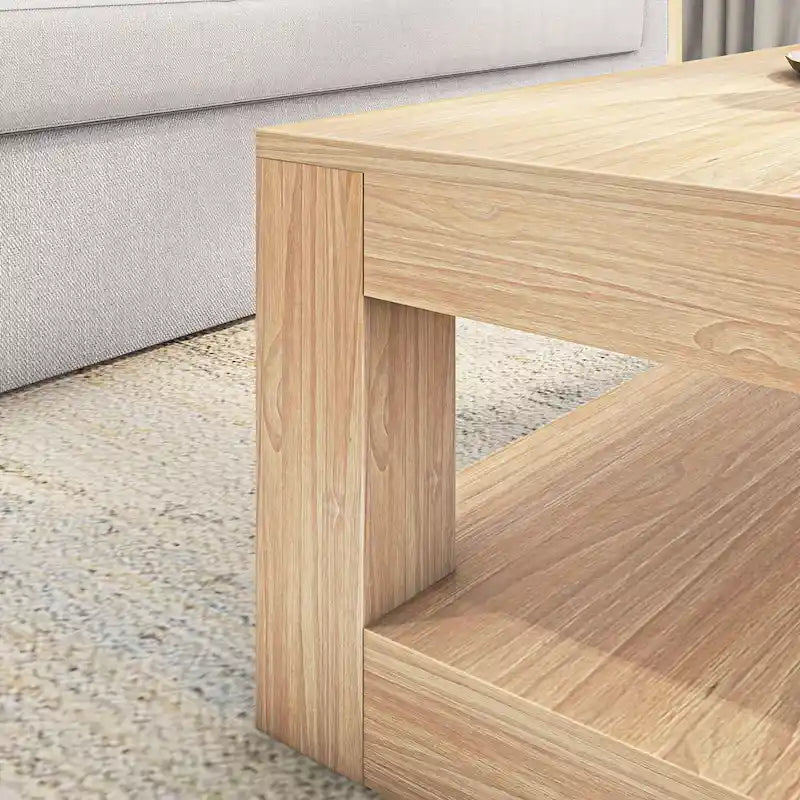Table basse rectangulaire moderne avec étagère