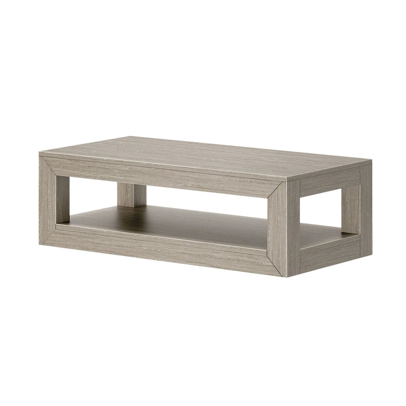 Table basse rectangulaire moderne avec étagère