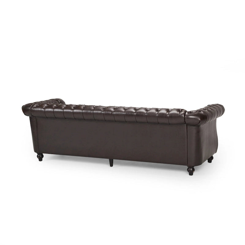 Canapé Chesterfield capitonné en similicuir