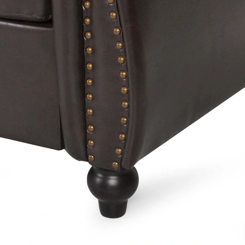 Canapé Chesterfield capitonné en similicuir