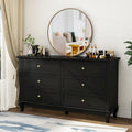 Commode double en bois à 6 tiroirs profonds pour chambre à coucher