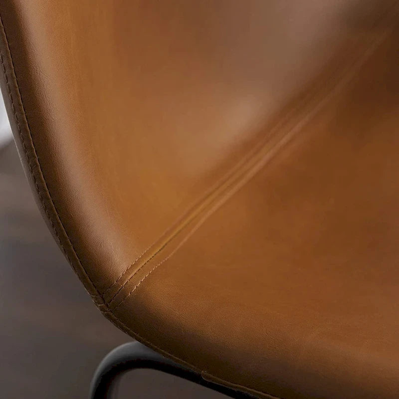 Tabouret de bar hauteur comptoir en similicuir avec cadre en fer, 76 cm