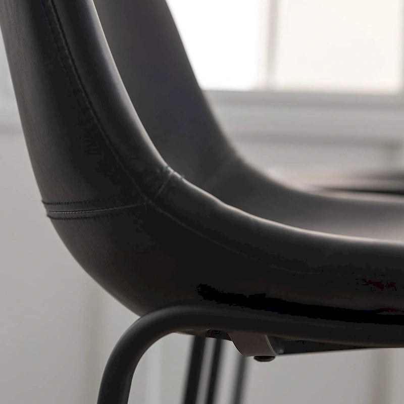 Tabouret de bar hauteur comptoir en similicuir avec cadre en fer, 76 cm