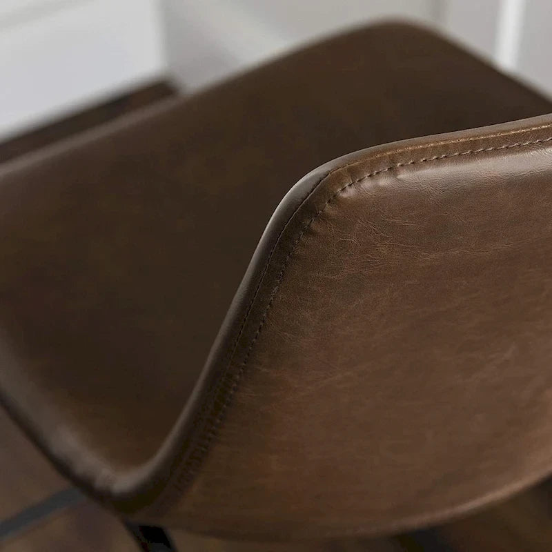 Tabouret de bar hauteur comptoir en similicuir avec cadre en fer, 76 cm