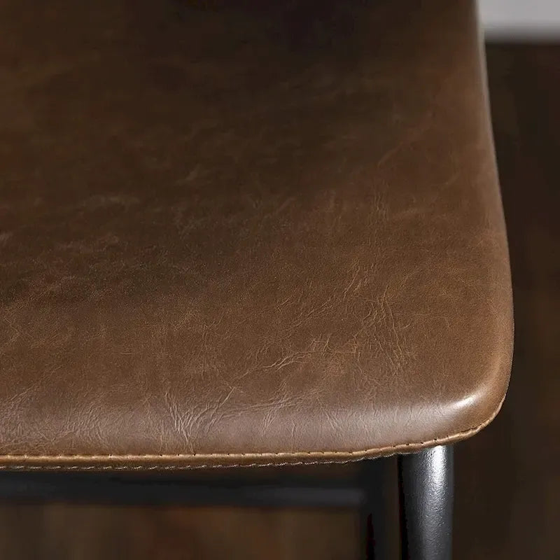 Tabouret de bar hauteur comptoir en similicuir avec cadre en fer, 76 cm