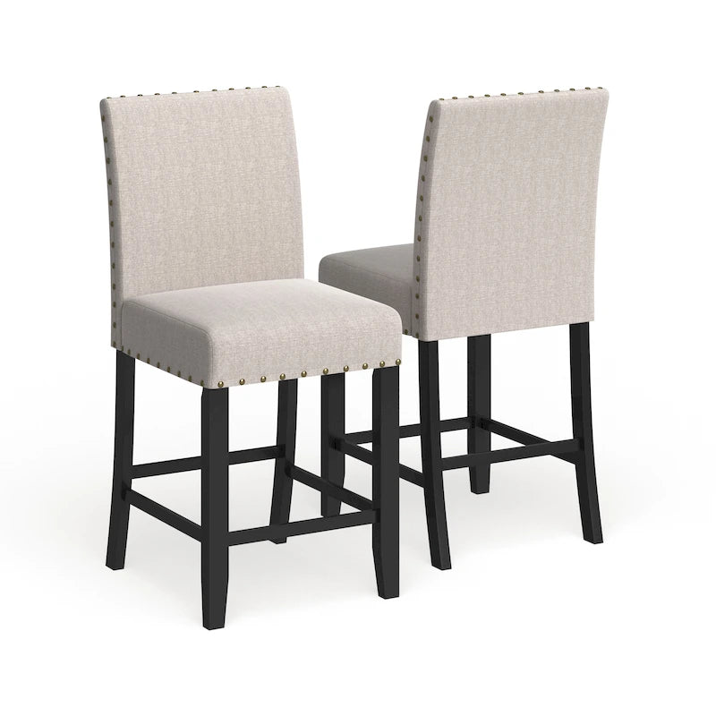 Tabouret contemporain en tissu, hauteur comptoir 63,5 cm