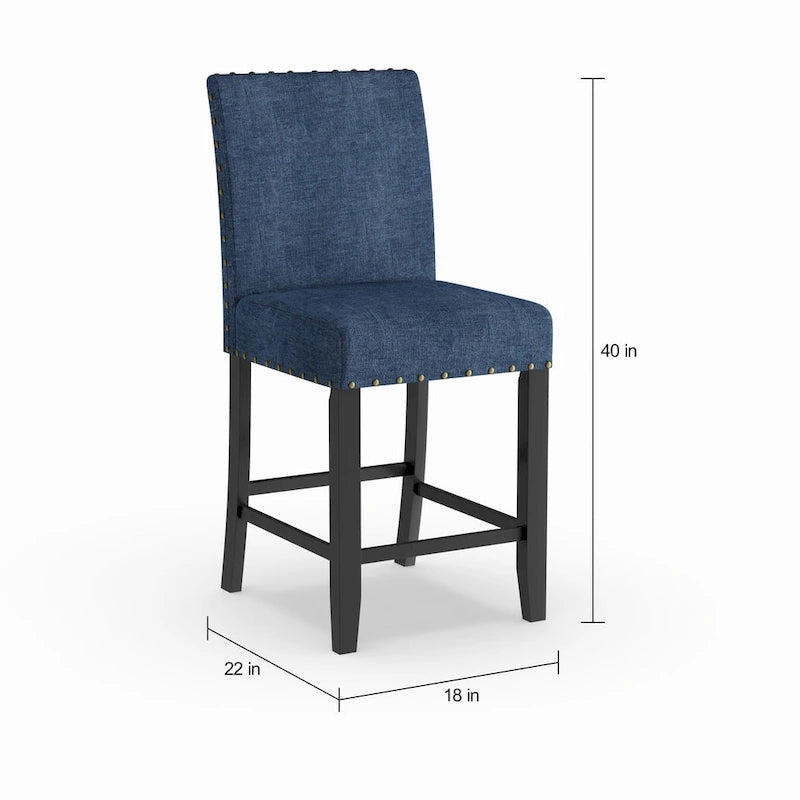 Tabouret contemporain en tissu, hauteur comptoir 63,5 cm