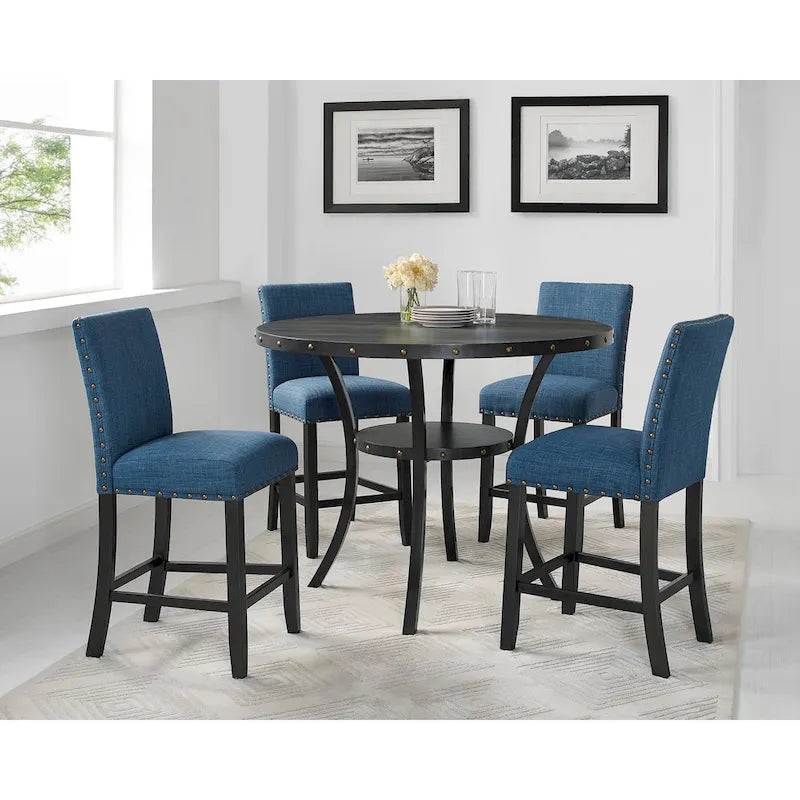 Tabouret contemporain en tissu, hauteur comptoir 63,5 cm