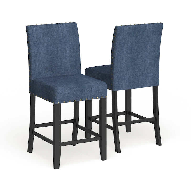 Tabouret contemporain en tissu, hauteur comptoir 63,5 cm
