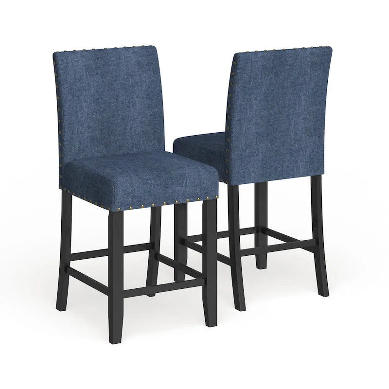 Tabouret contemporain en tissu, hauteur comptoir 63,5 cm