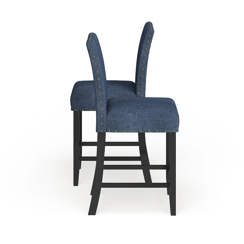 Tabouret contemporain en tissu, hauteur comptoir 63,5 cm