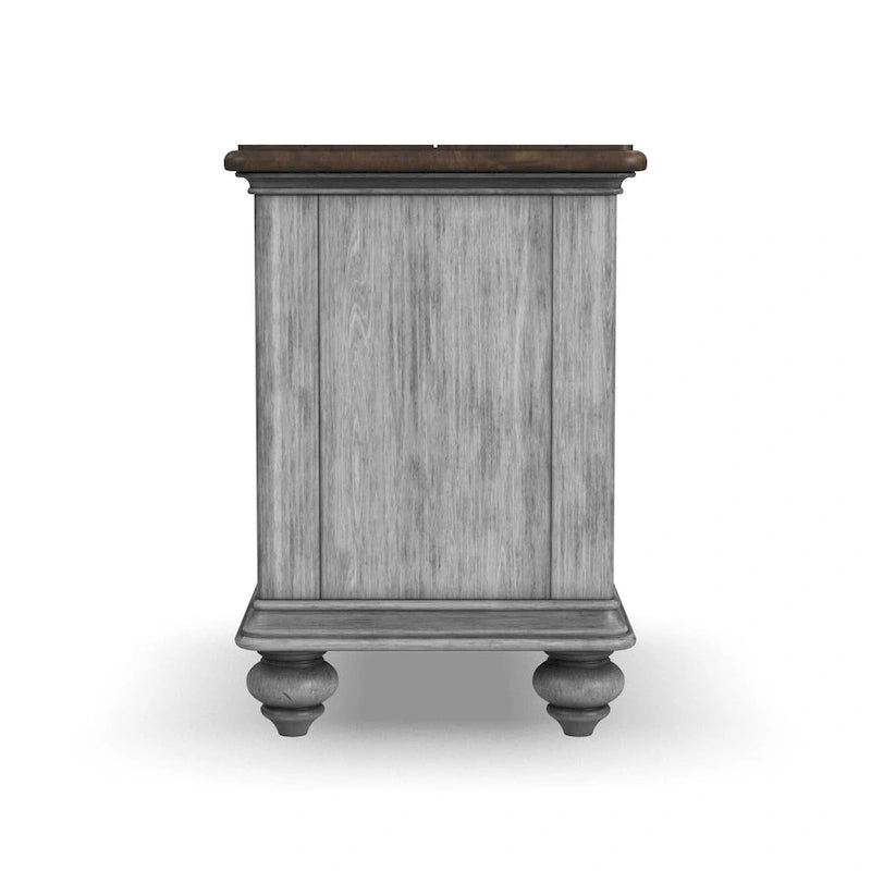 Table d'appoint en bois brun avec un tiroir