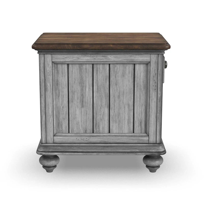 Table d'appoint en bois brun avec un tiroir
