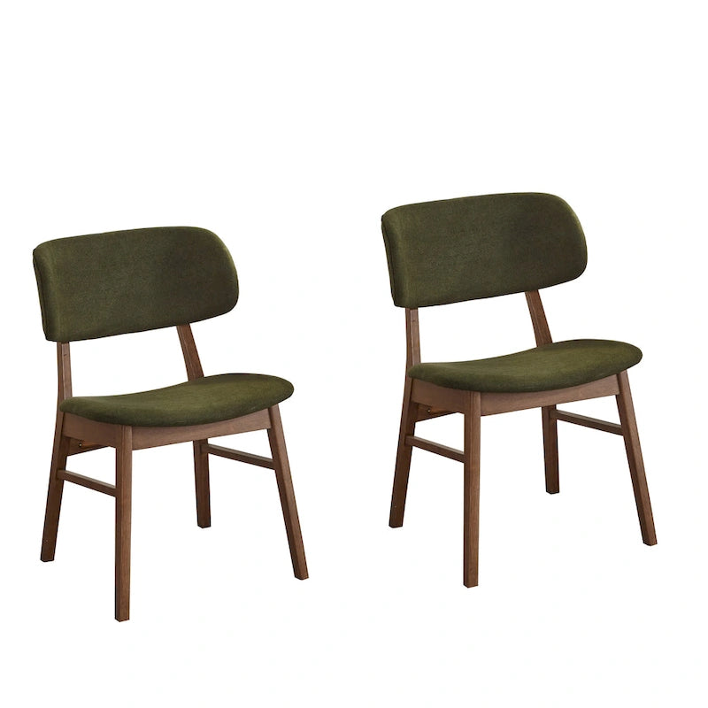 Chaise de salle à manger en bois massif avec assise et dossier rembourrés
