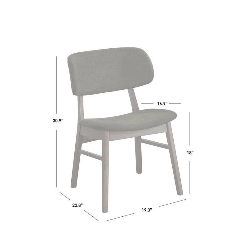 Chaise de salle à manger en bois massif avec assise et dossier rembourrés
