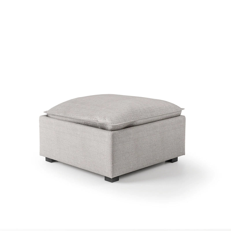 Pouf de cocktail contemporain en tissu gris