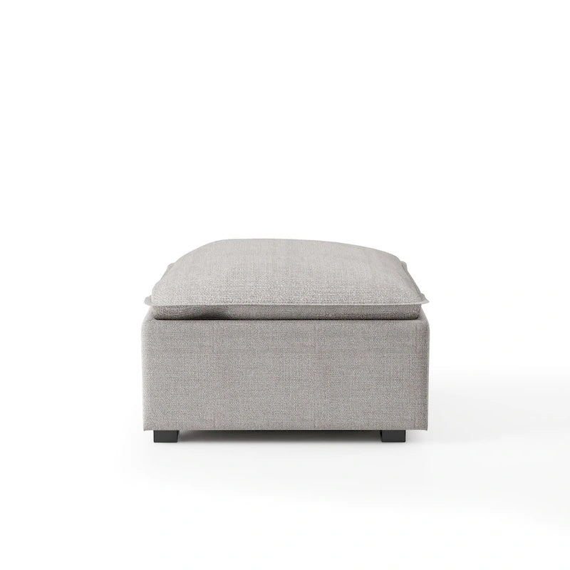 Pouf de cocktail contemporain en tissu gris
