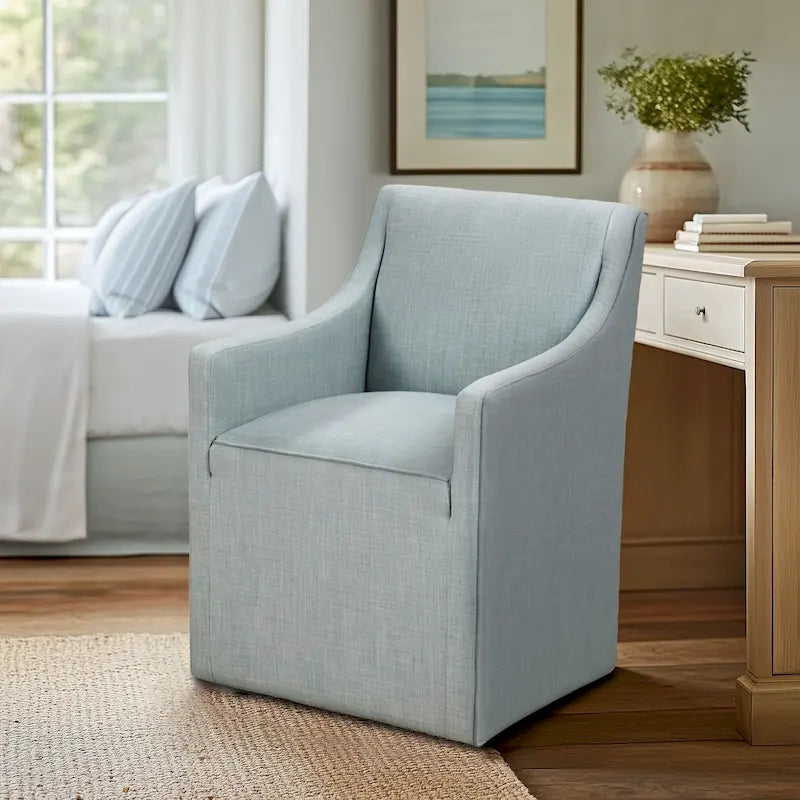 Fauteuil de salle à manger à roulettes