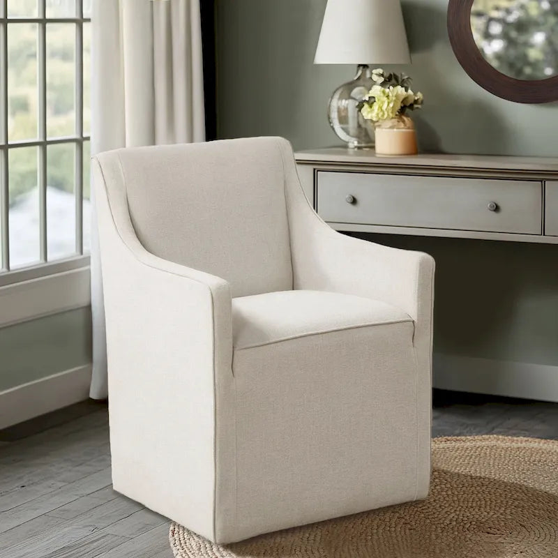 Fauteuil de salle à manger à roulettes
