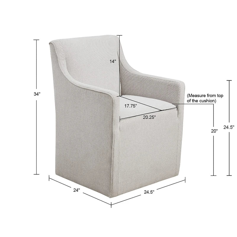 Fauteuil de salle à manger à roulettes