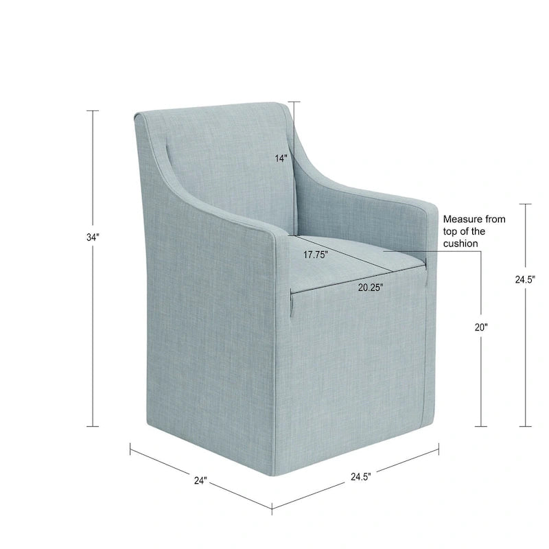 Fauteuil de salle à manger à roulettes