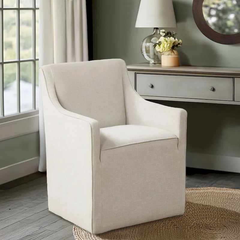 Fauteuil de salle à manger à roulettes
