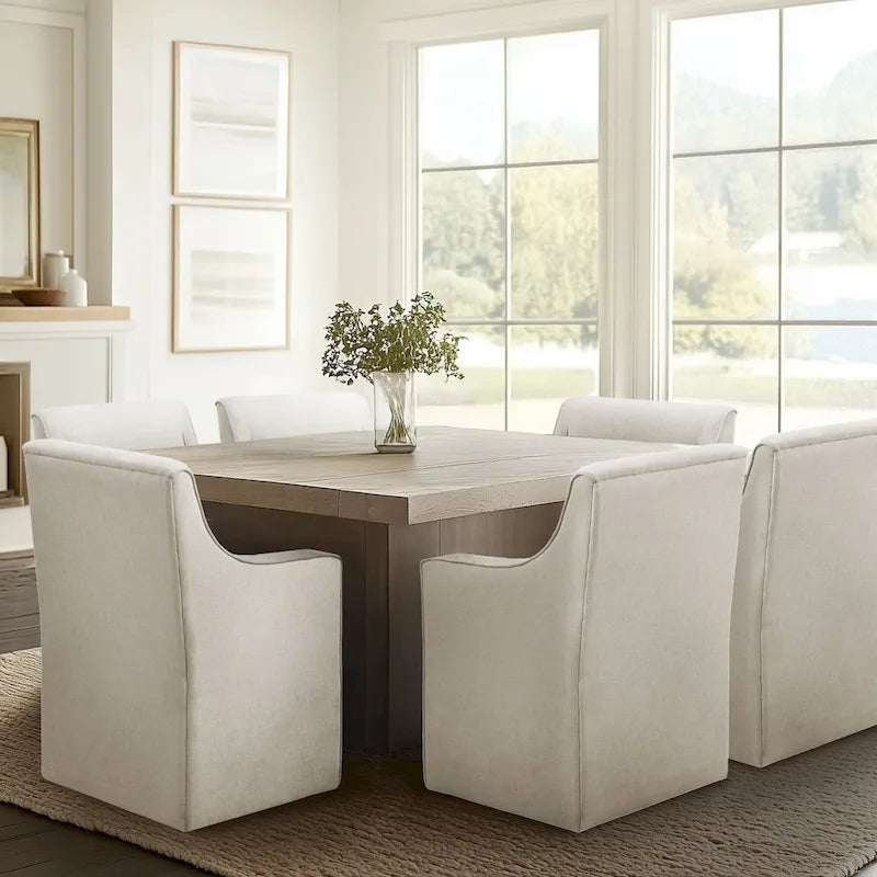 Fauteuil de salle à manger à roulettes