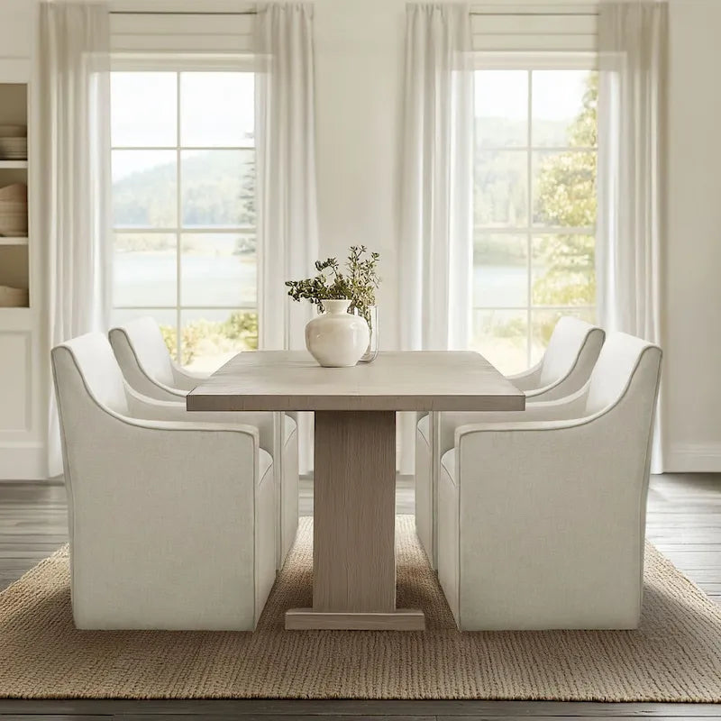 Fauteuil de salle à manger à roulettes