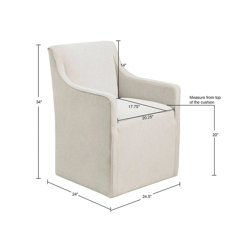 Fauteuil de salle à manger à roulettes