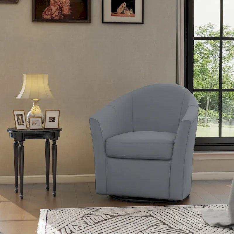 Fauteuil pivotant cylindrique moderne rembourré pour salon