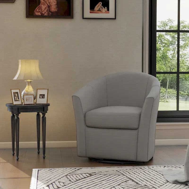 Fauteuil pivotant cylindrique moderne rembourré pour salon