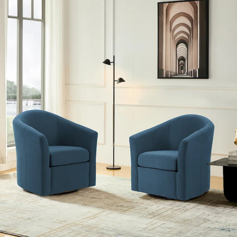 Fauteuil pivotant cylindrique moderne rembourré pour salon