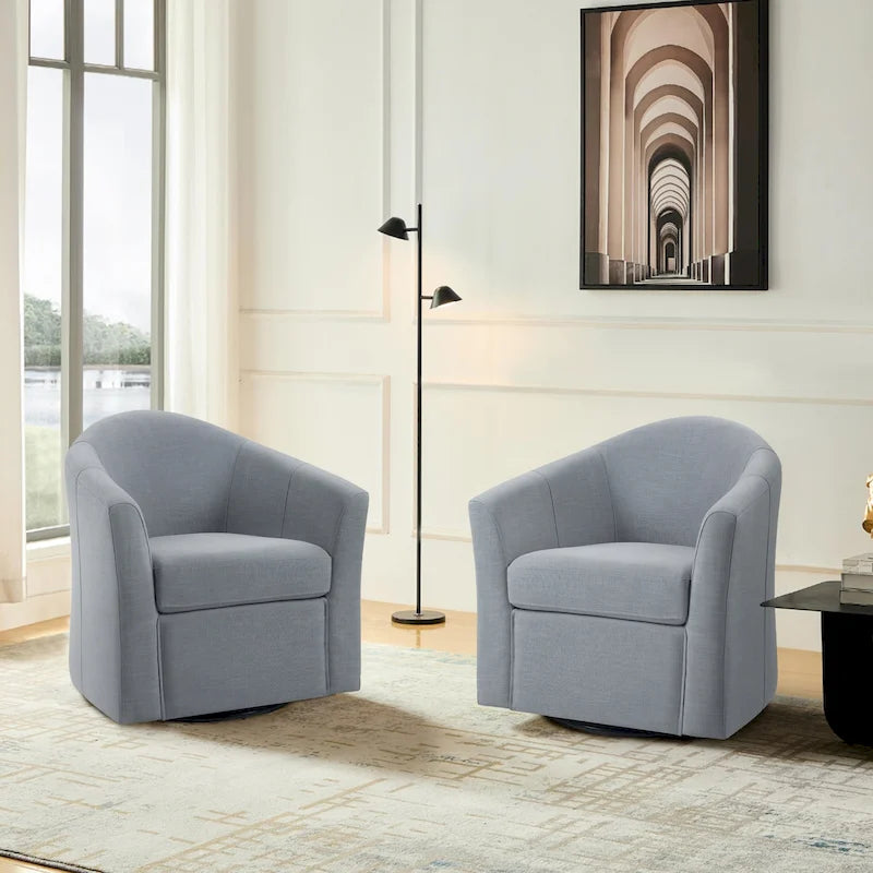 Fauteuil pivotant cylindrique moderne rembourré pour salon