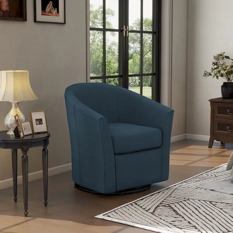 Fauteuil pivotant cylindrique moderne rembourré pour salon