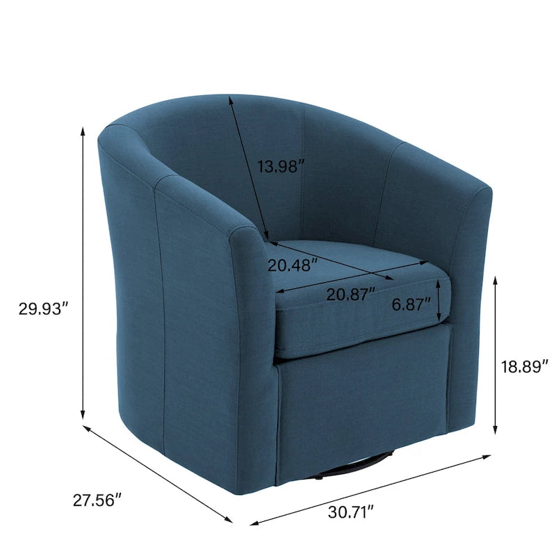 Fauteuil pivotant cylindrique moderne rembourré pour salon
