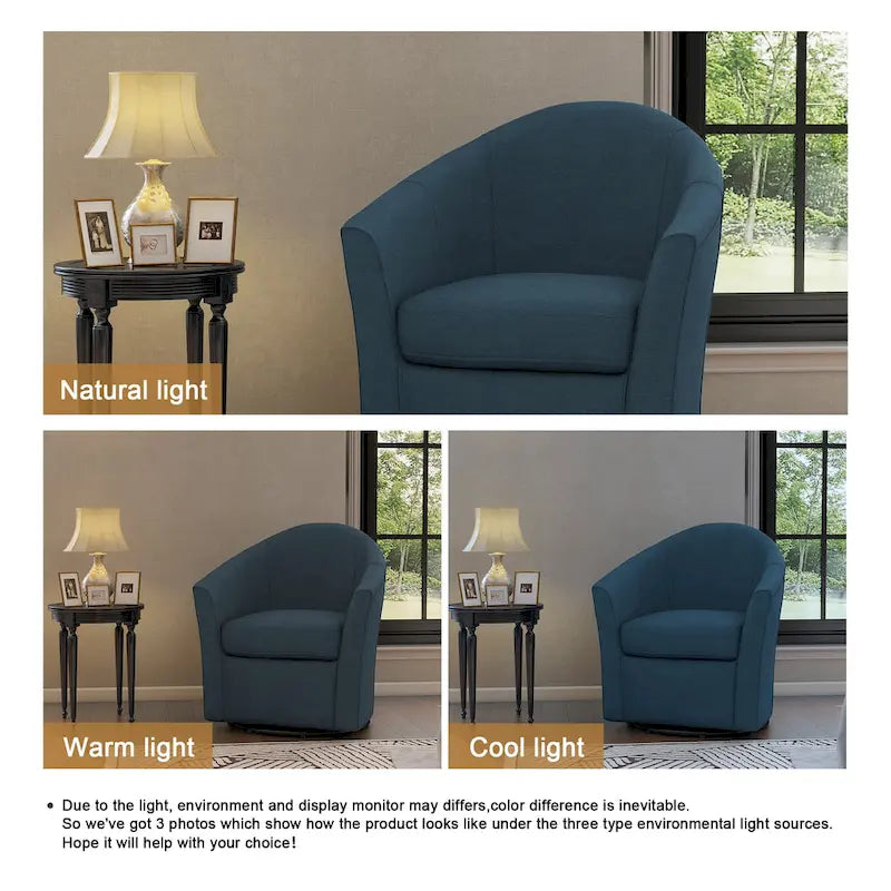 Fauteuil pivotant cylindrique moderne rembourré pour salon