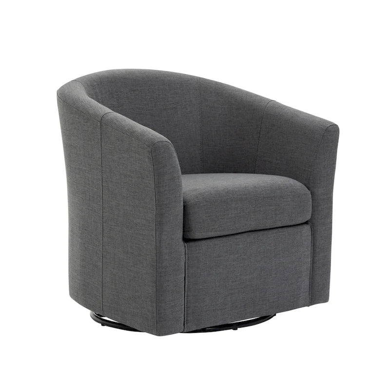 Fauteuil pivotant cylindrique moderne rembourré pour salon