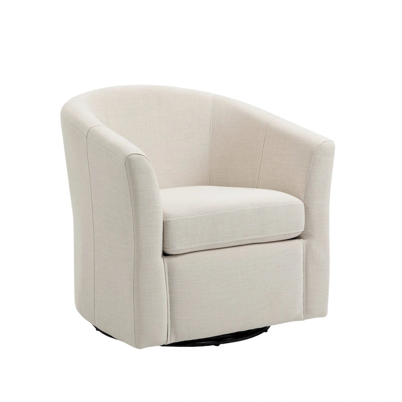 Fauteuil pivotant cylindrique moderne rembourré pour salon