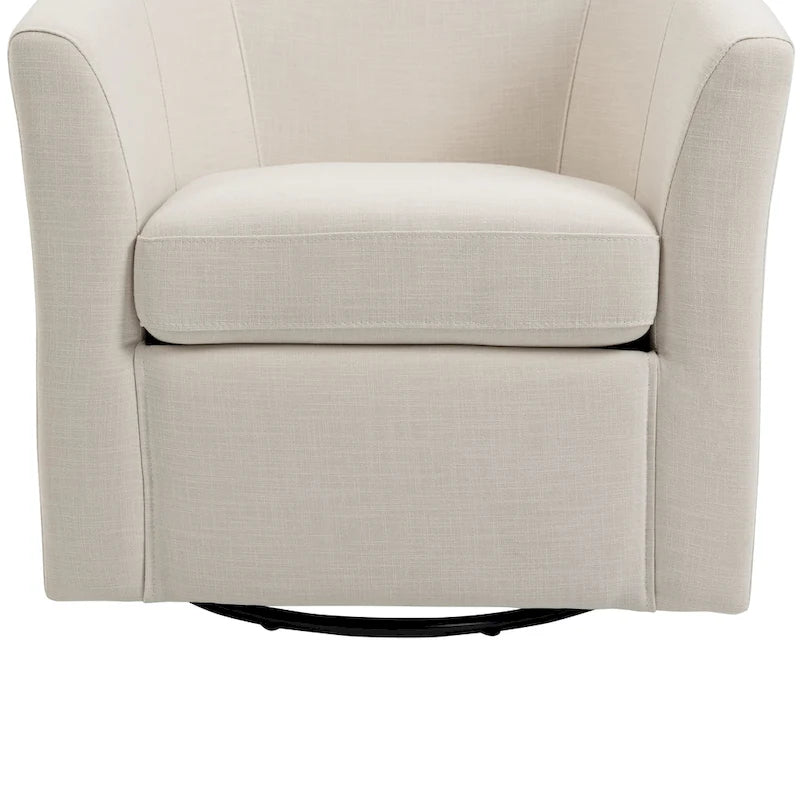 Fauteuil pivotant cylindrique moderne rembourré pour salon