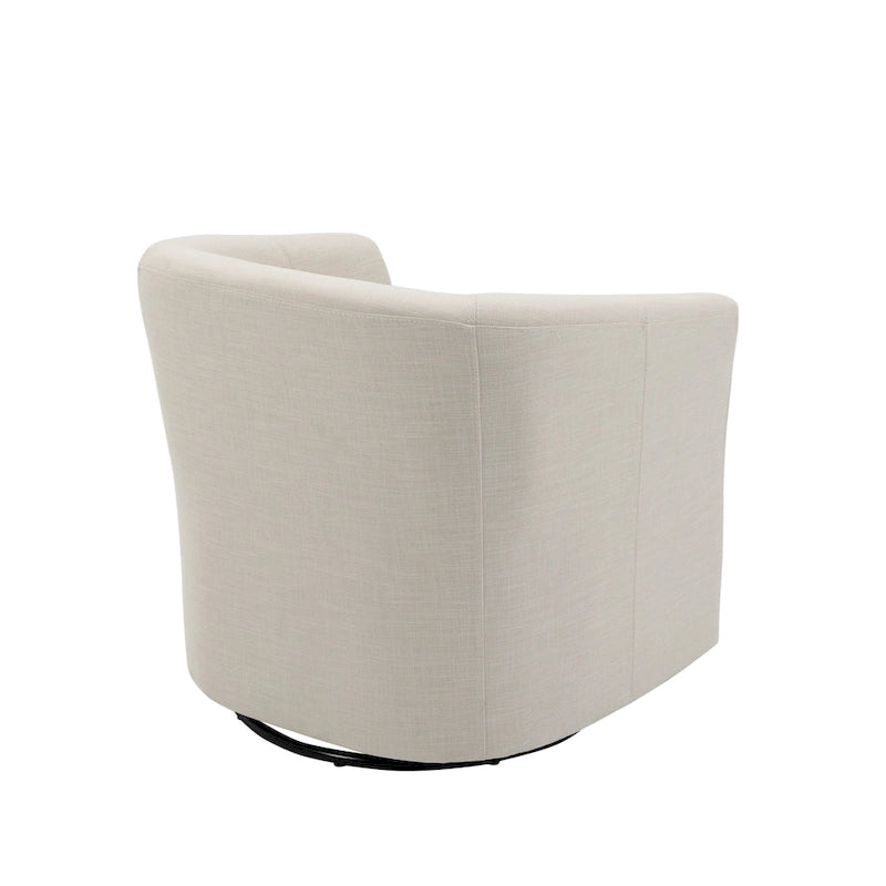 Fauteuil pivotant cylindrique moderne rembourré pour salon